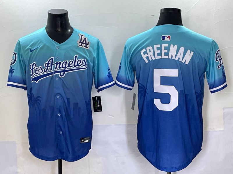 Men 2025 Los Angeles Dodgers #5 Freeman Blue Nike MLB Jersey Daoqite style 7